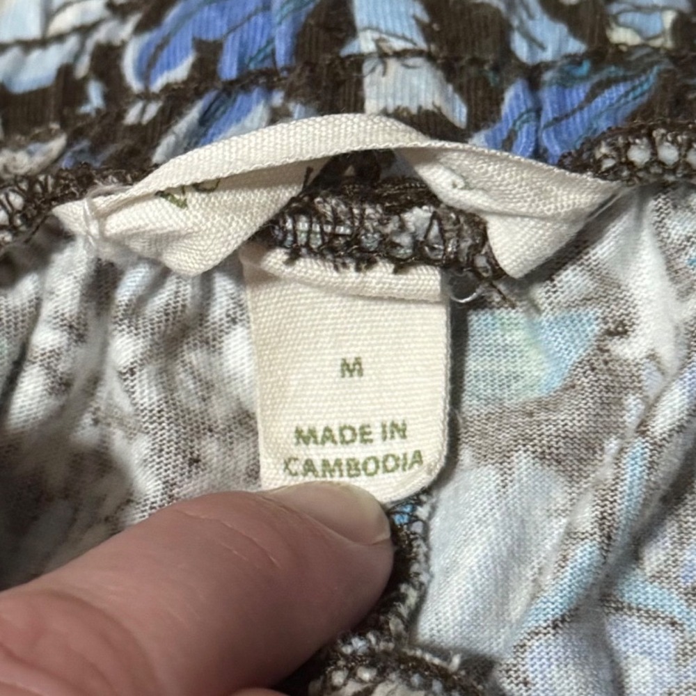 Vera Bradley Blue Floral Woodland Pajama Lounge Pants 100% Cotton Size Medium - Picture 7 of 11